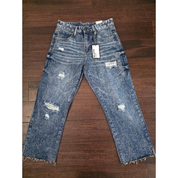 Rue21 Other - Rue21 Jeans Mens 30 X 26 Blue Denim Relaxed Crop Distressed Acid Wash Cotton New
